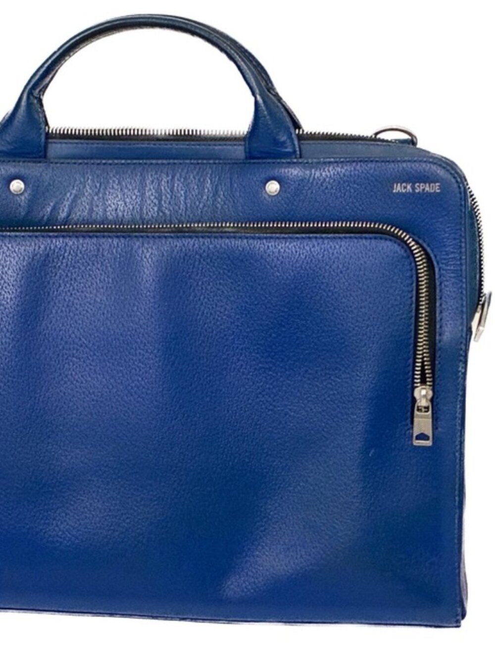 Jack Spade Mason Leather Slim Briefcase Cobalt Blue